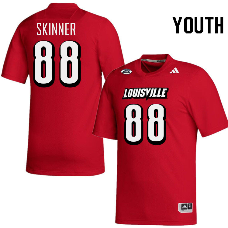 Youth #88 Jaleel Skinner Louisville Cardinals College Football Jerseys Stitched-Red